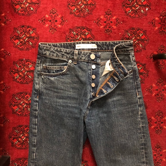 Straight leg button fly jeans in dark blue wash - Picture 4 of 8